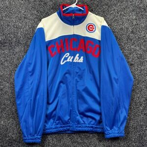 G-III Sports Chicago Cubs MLB Track Jacket Mens XL Blue Full Zip Carl Banks